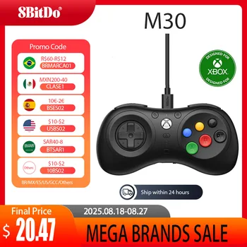 8BitDo M30 Controller di gioco cablato Gamepad originale per Xbox Series X, Xbox Series S, Xbox One, PC Windows 10/11