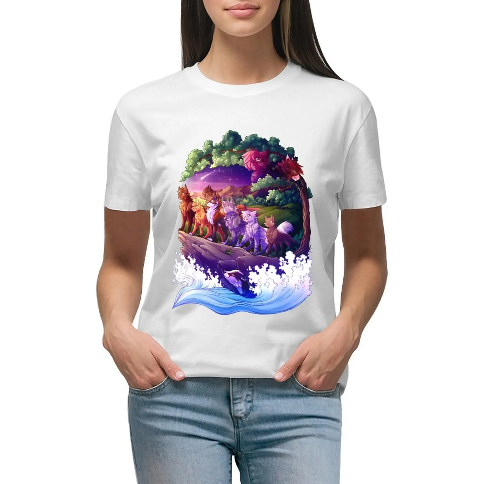 

WarriorCats - Series 2 T-shirt animal print shirt for girls tops Woman T-shirts
