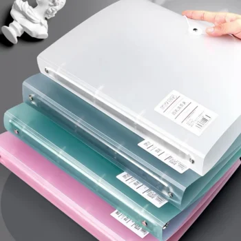 Nuove Cartelle Portadocumenti A4 con Anelli a D a 4 Fori, Raccoglitore a Clip, Scatola Portaoggetti per Documenti, Organizzazione Ufficio e Scuola