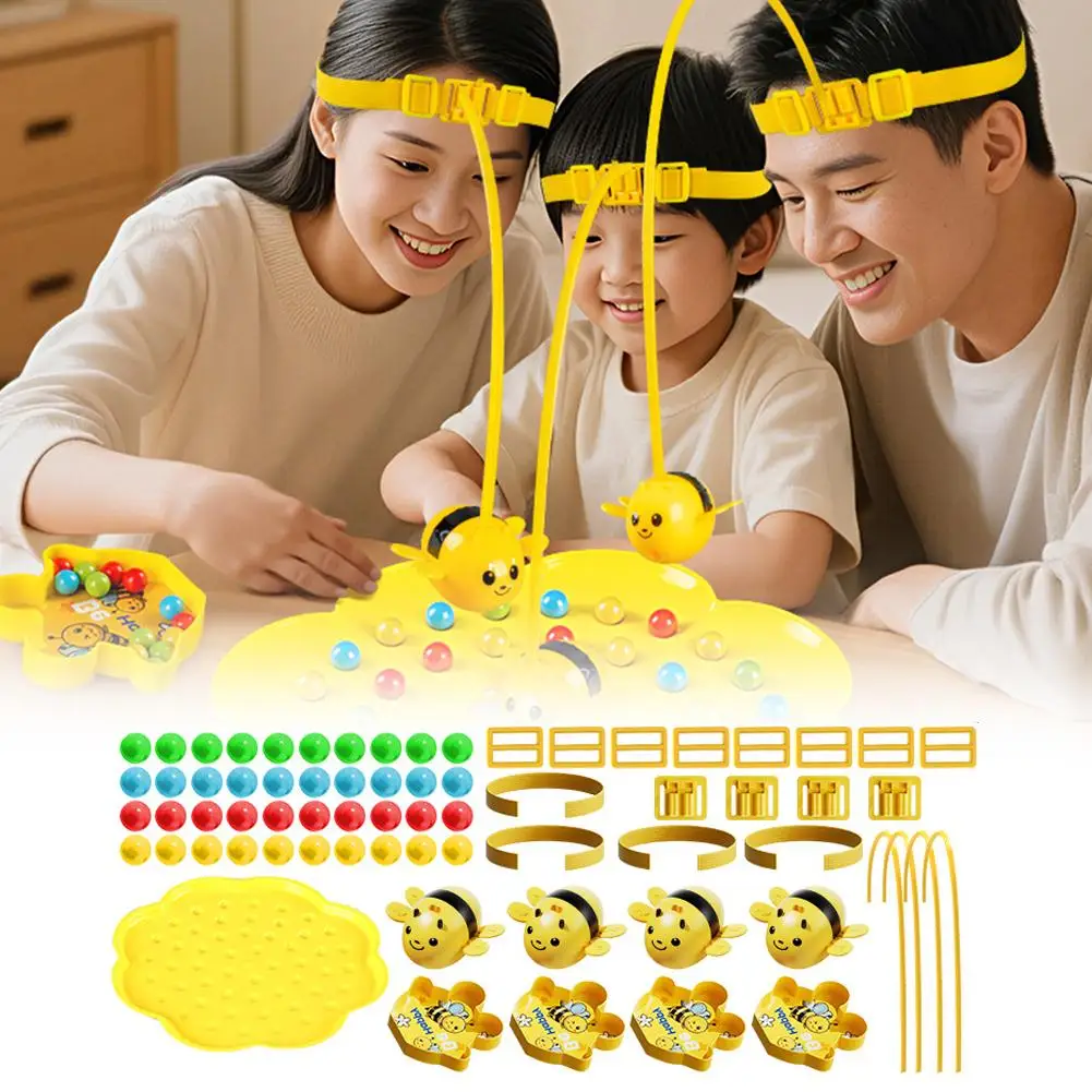 멀티플레이어 작은 꿀벌 머리 장착형 낚시 보드 게임 인터랙티브 교육용 장난감 선물 머리 장착형 낚시 보드 가족 게임