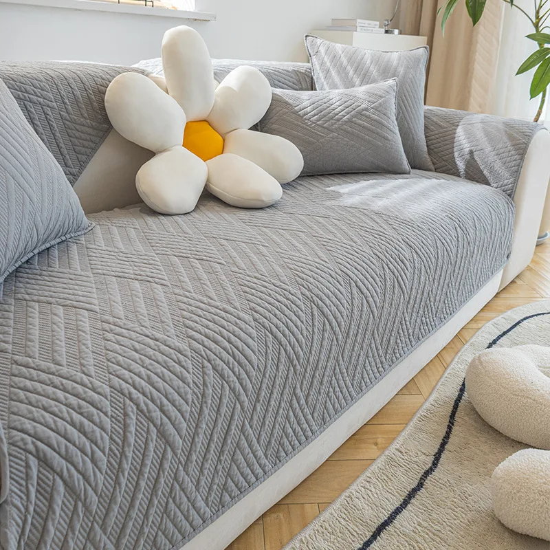 Cotton Fabric Four Seasons Universal Non-Slip Sofa Cushion Modern Simple Combination Sofa Cushion Cover Towel 2