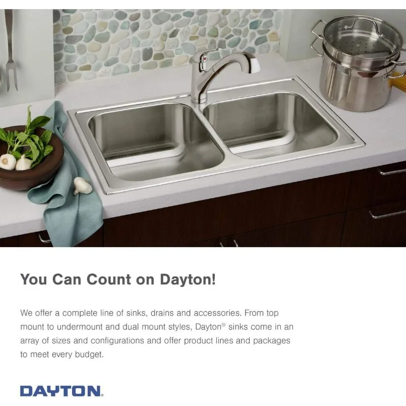 D115151 Dayton Single Bowl Drop-in Stainless Steel Bar Sink 15 x 15 with 2" Drain Hole 4