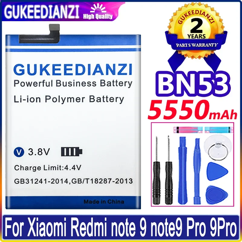 

GUKEEDIANZI Battery BN53 BM4W for Xiaomi Redmi Note 9 Note9 Pro 9Pro / Note 9 Pro 5G Rechargeable Phone Battery