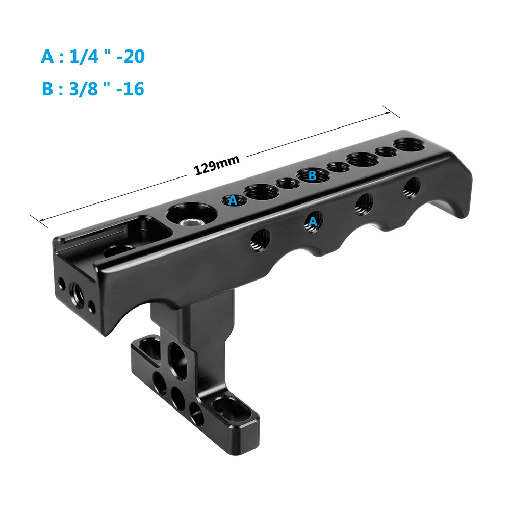 Top Cheese Handgrip With Shoe Mount & 15mm Dual Rod Clamp Adapter For DSLR Camer