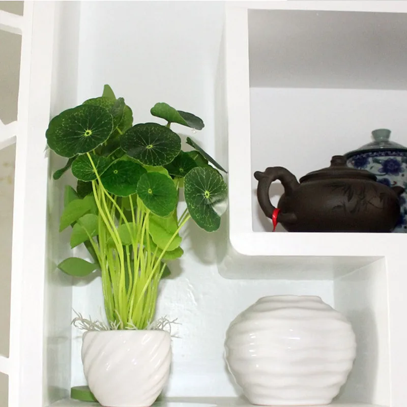 Artificial Plant Lotus Leaf Lucky Penny Grass Home Decoration Fish Tank Water Simulated Hydrocotyle Plants