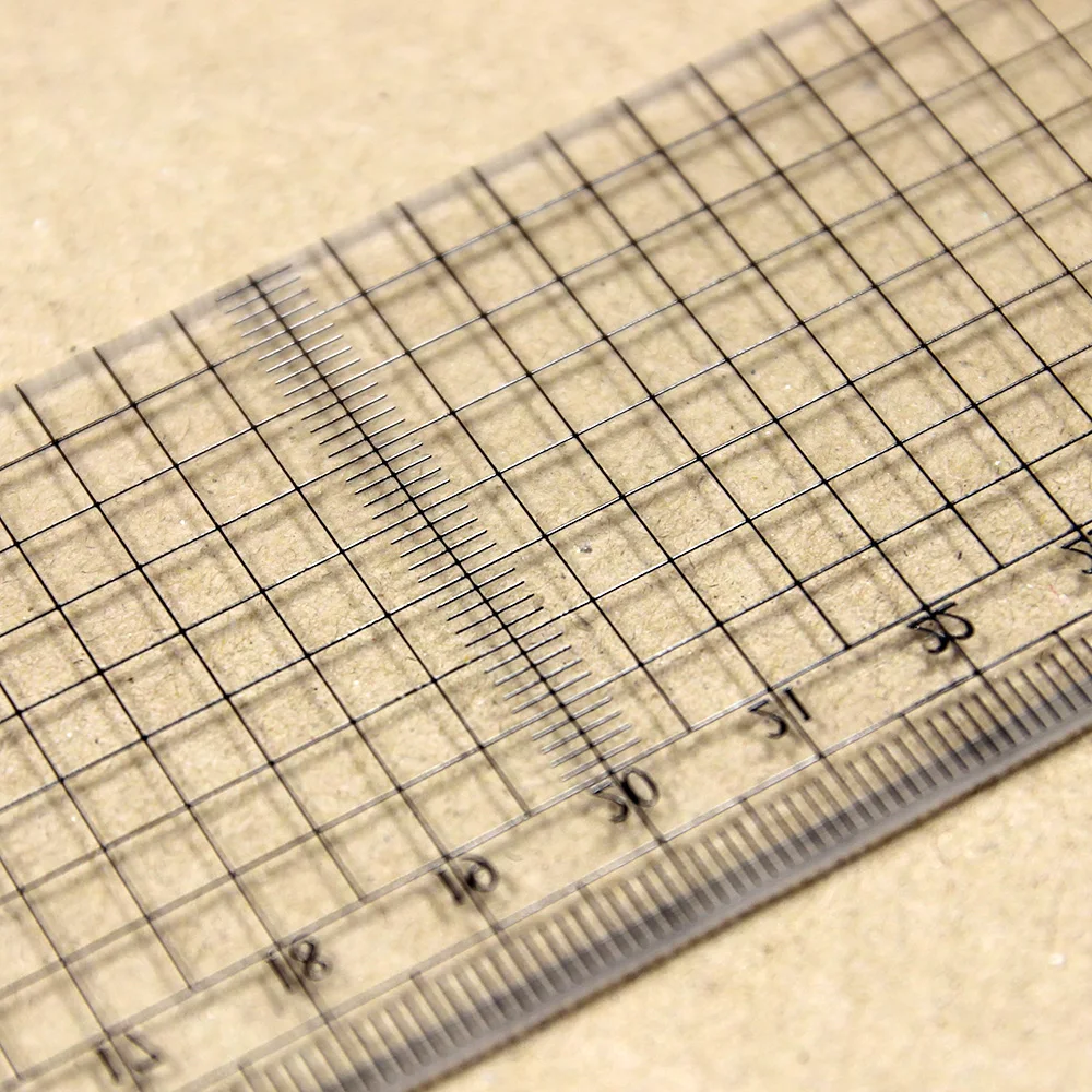 50센티미터 그리드 눈금자, 투명 측정 도구, 엔지니어링, 바느질 및 수공예에 적합하며 정확한 눈금선을 갖추고 있습니다.