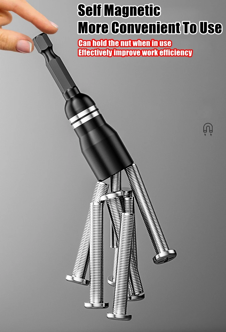CR-V Stahl Magnetische Mutter Schraubendreher Buchse Bits Für Bohrmaschinen Hex Schaft Fahrer/Adapter Steckschlüssel Werkzeug Teile Zubehör – Detail 5