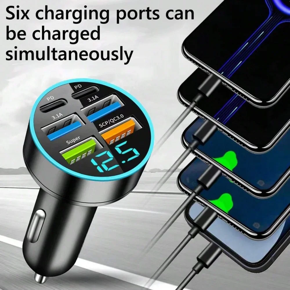 USB Car Charger Type C Quick Charge 3.0 Fast Charging Phone Adapter For iPhone 15 Xiaomi 15 Samsung