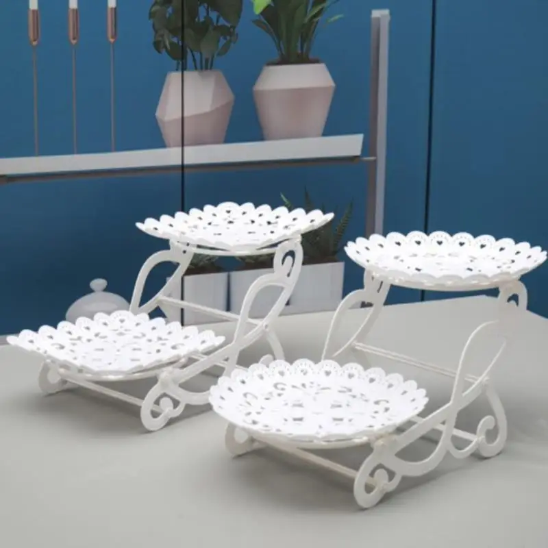 European Style Three-tier Cake Tray Snack Stand Fruit Plate Birthday Party Decoration Supplies Wedding Dessert Table Cake Stand 5