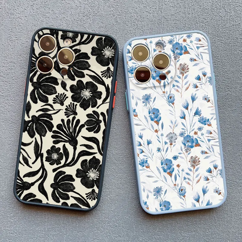 Floral Shockproof Phone Case - Full Graphic Flower Design Cover