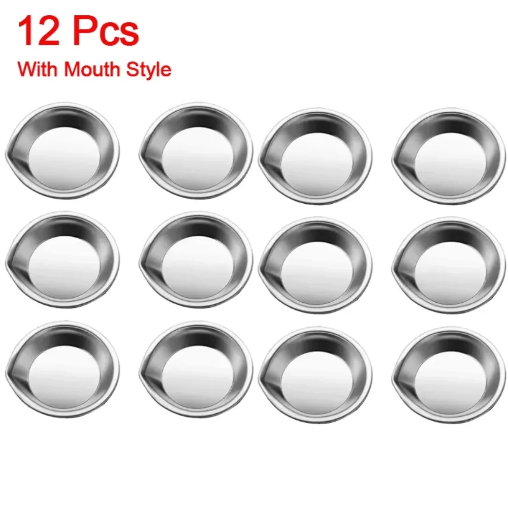 Makeup Palette 12Pcs Stainless Steel Small Round Paint Tray Artist Watercolours Paint Mixing Palette Tray For Artist
