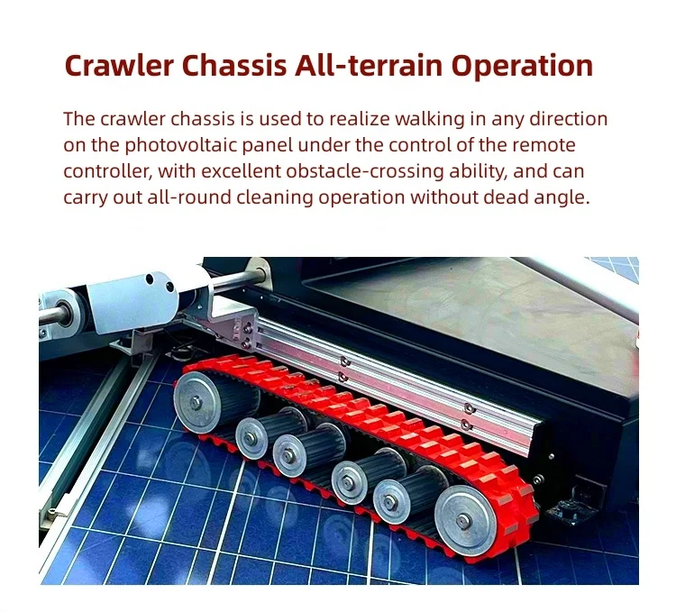 Crawler Type Remote Control Solar Panel Cleaning Washing Machine Rotating Brush Solar Panel Cleaning Brush