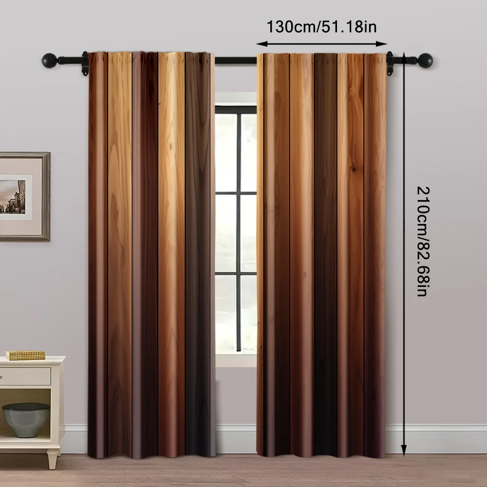 2pcs, Curtains&Drapes Abstract woodblock printing Versatile 100% Polyester (without rod) Holiday for Living Room, Bedroom, 5