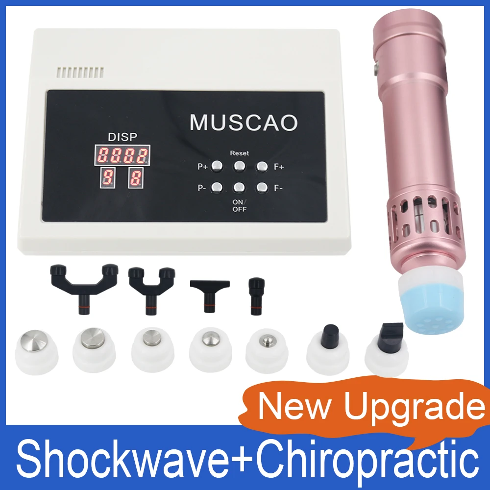 

2023 New Shockwave Therapy Machine Gun With 11 Heads For Erectile ED Treatment Tennis Elbow Pain Relief 2 In 1 Chiropractic Tool