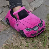 10 COLORS Vehicle Shape Plush Slippers Women Men Cartoon Car Warm Soft House Shoes Birthday Party Indoor Slipper - Image 2