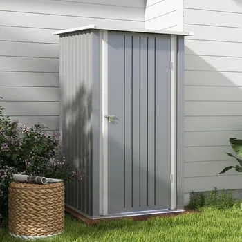3x3 FT Metal Outdoor Storage Shed with Lockable Door 1