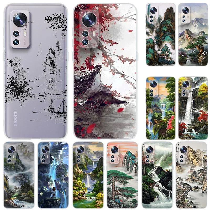

Silicone Soft Coque Shell Case For Xiaomi Mi 11 Ultra 12 10 9 SE 8 A3 Lite cc9 Pro Poco X3 Chinese style