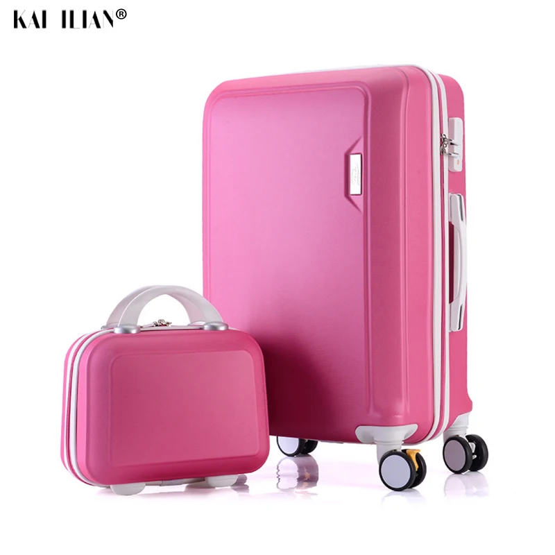 ABS+PC luggage set travel suitcase on wheels Trolley luggage carry on cabin suitcase Women bag Rolling spinner wheel travel bag pull bar suitcase
