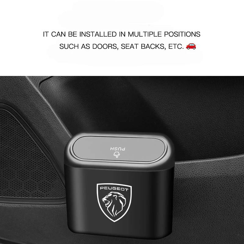 Car Portable Trash Can Auto Sundries Storage Box For Peugeot 206 307 308 3008 207 208 407 508 2008 408 4008 Rifter 5008 301 car trash can car armrest storage box