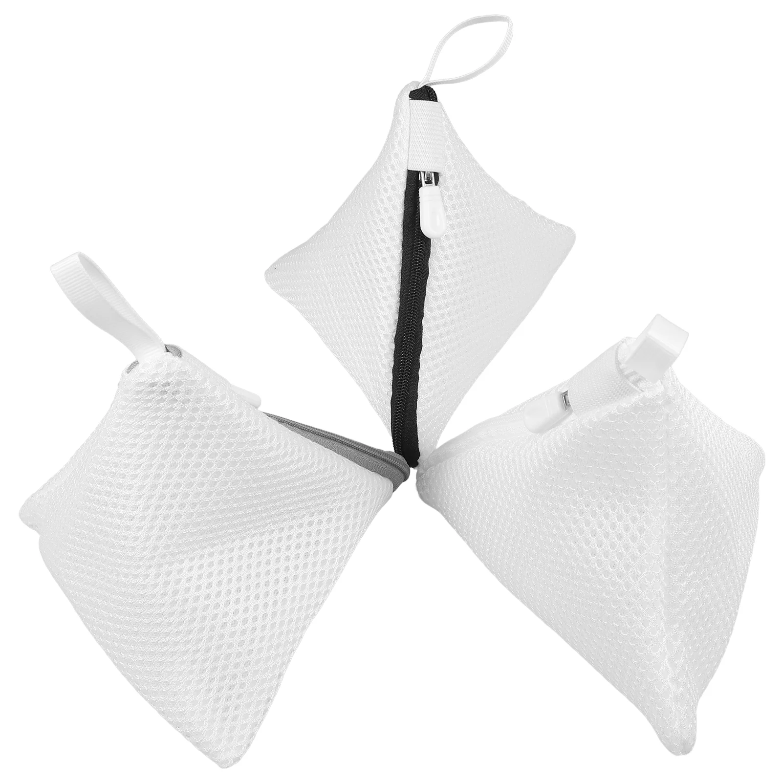 3 Pcs Laundry Shoe Bag Washing Machine Mesh Storage Bags with Zipper Lingerie Metal Travel