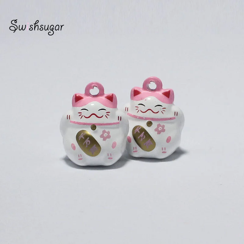 Cartoon Animal Best Wish Lucky Cat Style Jingle Bell Charms Fit Festival Holiday Dog Pet Pendant Necklace Decoration