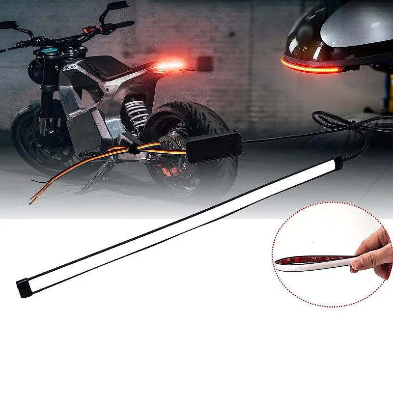 

20CM 30CM 45CM 60CM Motorcycle Turn Signal Light Strip Moto Sequential Switchback Flowing Turn Brake Lights LED Taillight Stripe