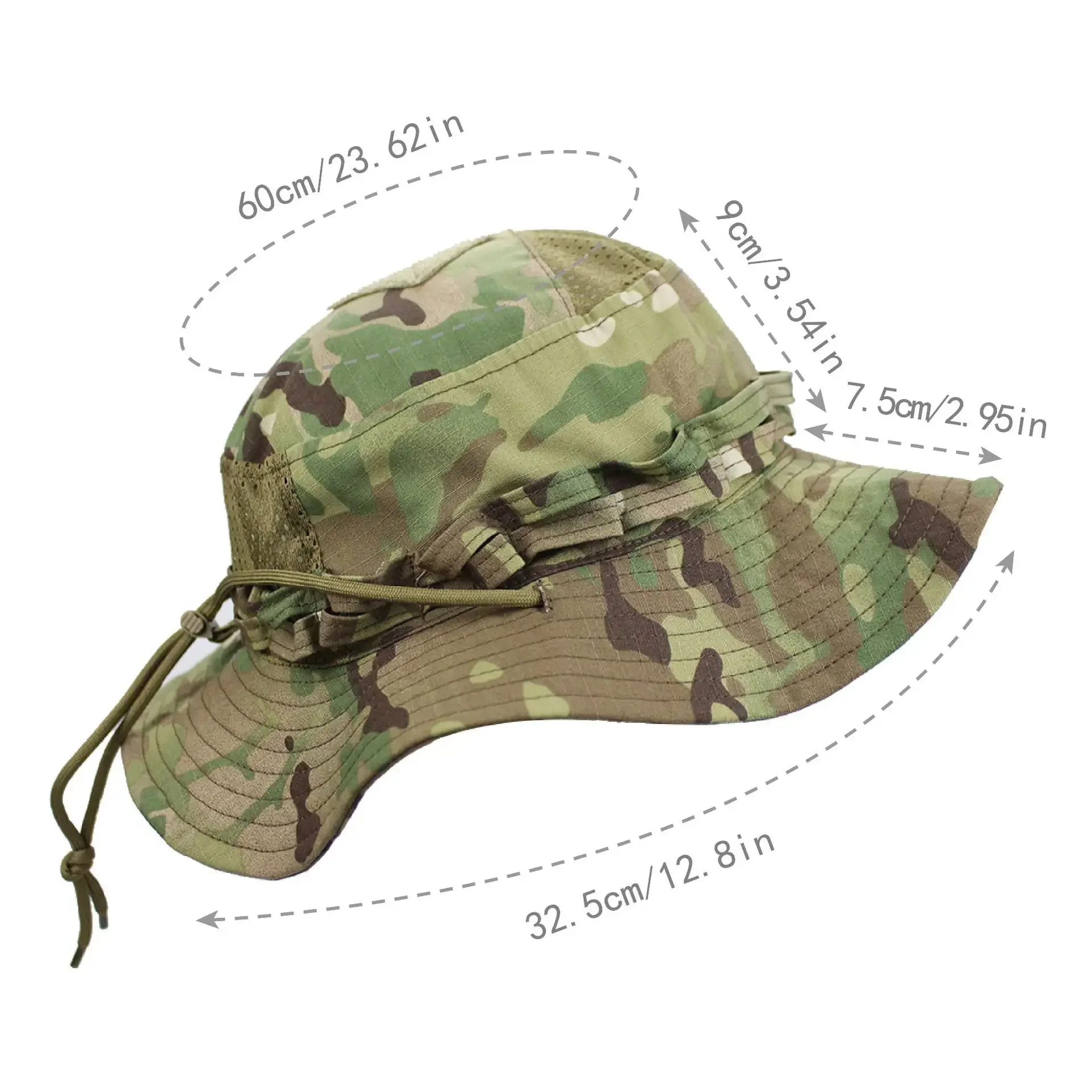 New Tactical Camouflage Boonie Cap Hunting Wide Brim Hat Men Outdoor Sports Fishing Hiking Sunshade Hat Foldable Soft Hats