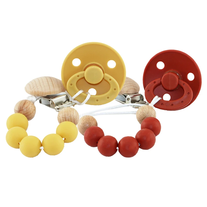 

Food Grade Multicolor Baby Silicone Pacifier Chain Hot selling Newborn dummy chain with Nipple Chain For Baby