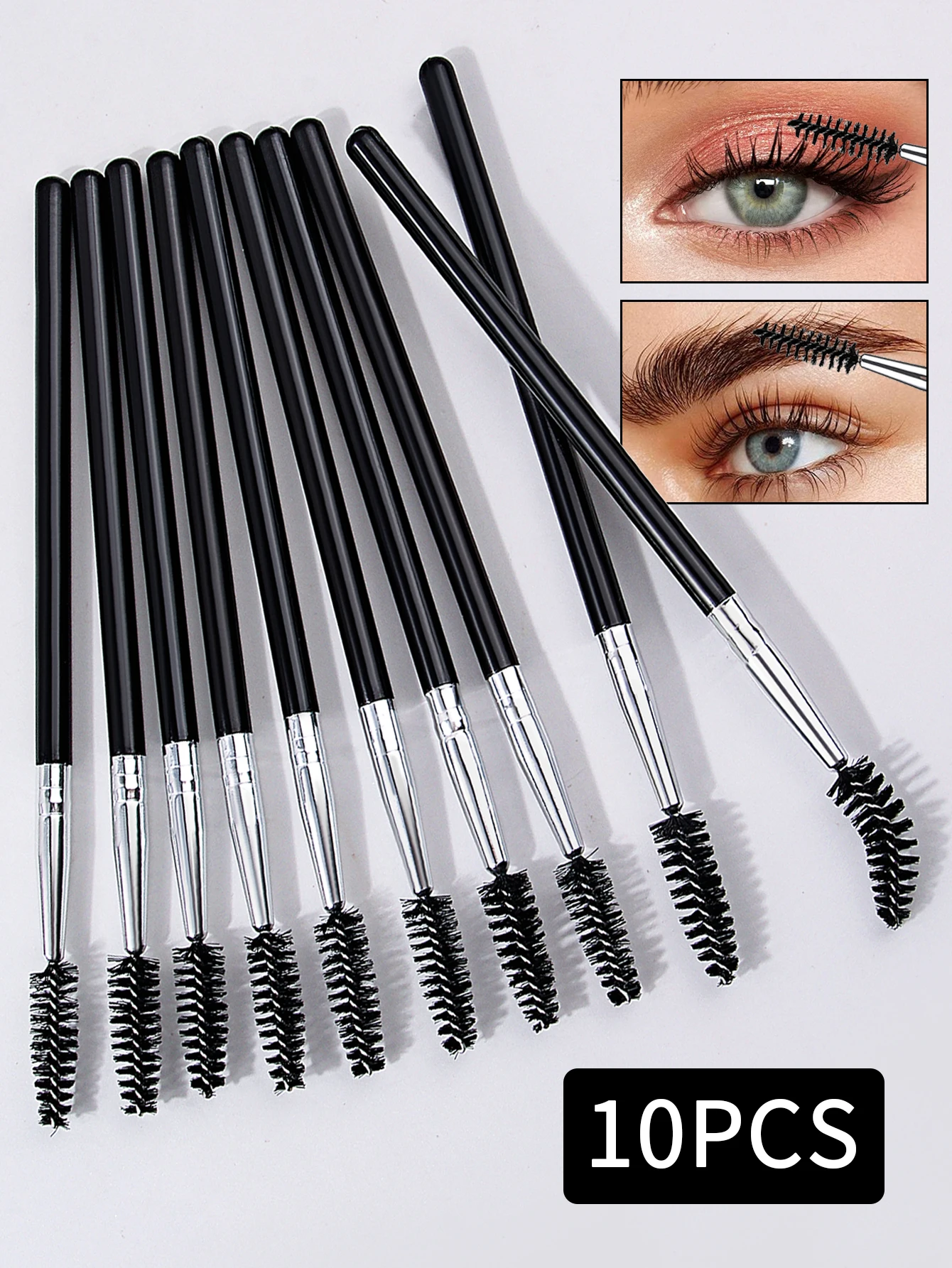 Cepillo de rímel de 10 piezas, adecuado para extensor de cejas y