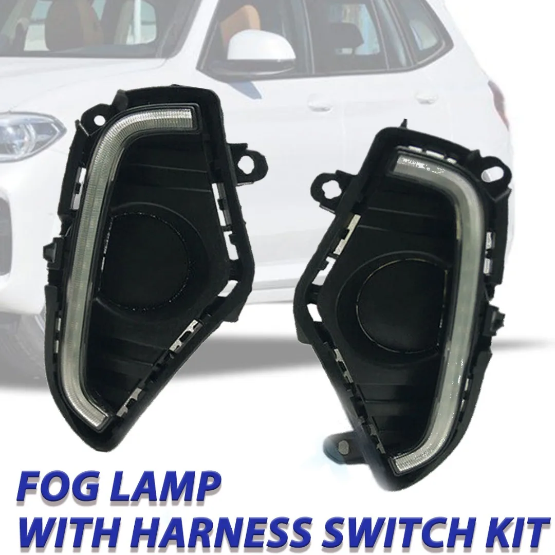 

New 1set 55W Black Durable Car Fog Light 12V LED DRL Lamps With Harness Switch Kit For Toyota For RAV4 2019 2020 2021 2022