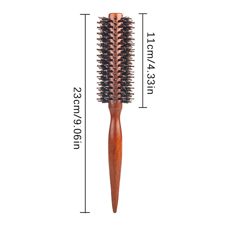 Anti Static Wood Boar Bristle Hair Round Brush Hairdresser Styling Tools Teasing Brush For Hair Curly Comb curly hair brush hair brush comb hair comb
