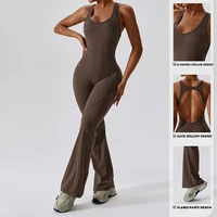 Sexy Back V Jumpsuit Gym Set Women Training Yoga Suit Sportswear Women Sports Jumpsuit Fitness Rompers Stretch Workout Bodysuits - Image 2