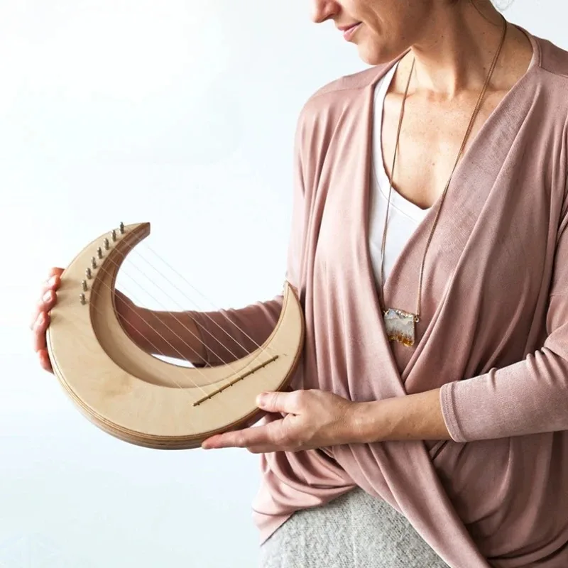 New Portable Harp 8/15-string Lyre Beginner 10-string Lyre Small Harp Unique Art Design Chinese Musical Stringed Instruments