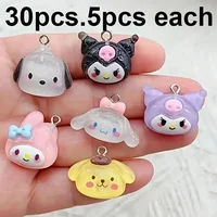 10/30/35/50pcs Sanrio Pendant Charms Kawaii Hello Kitty & Kuromi Resin Charms for DIY Jewelry - Bracelets, Keychains, Necklaces* 1