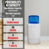 Home Portable Washing Machine for Apartments, Dorms, and Tiny Homes with 8.8 lb Capacity, 250W Power, Wash and Low Agitatio 4