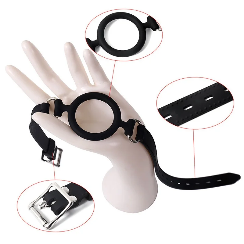 BDSM Soft Silicone Open Mouth Ring Gag Breathable O-Ring Oral Gags Bondage Restraints Adult Slave Roleplay Sex Toys for Couples
