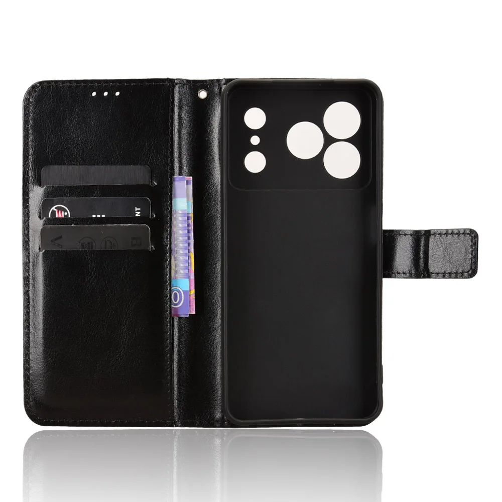 Luxury Leather Flip Wallet Phone Case with Stand Function and Card Holder