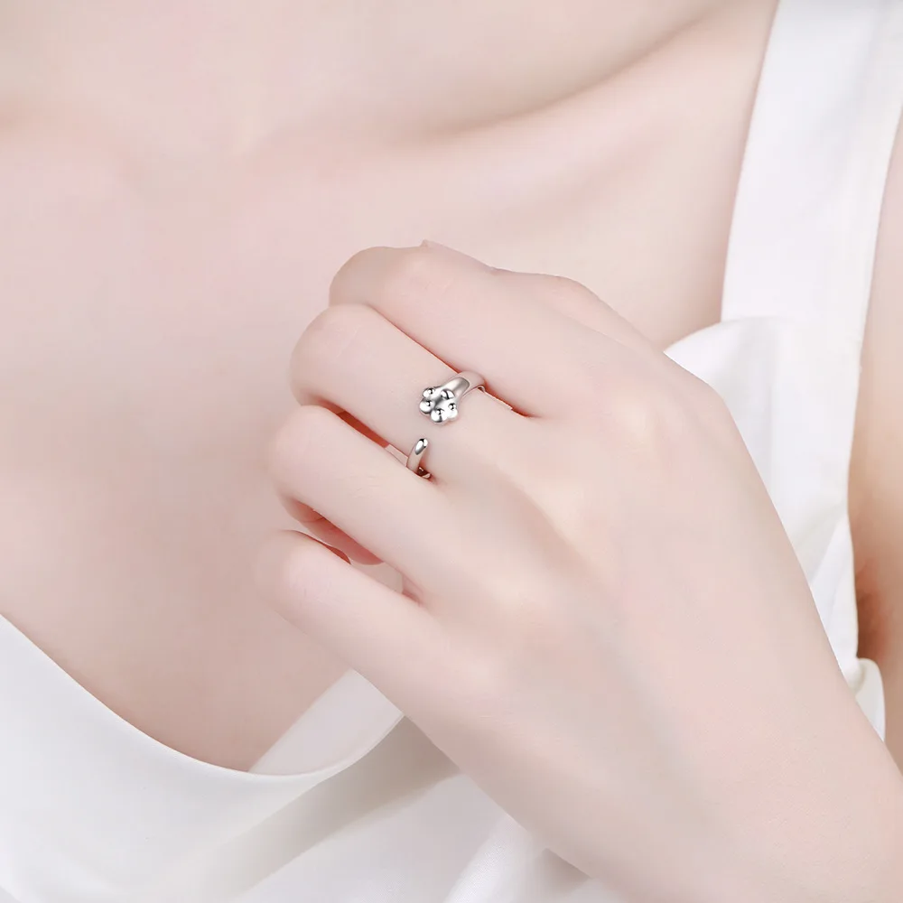 New in 925 Sterling Silver Cat Paw Rings For Women Luxury Jewelry Gift Female - PeticaDeals
