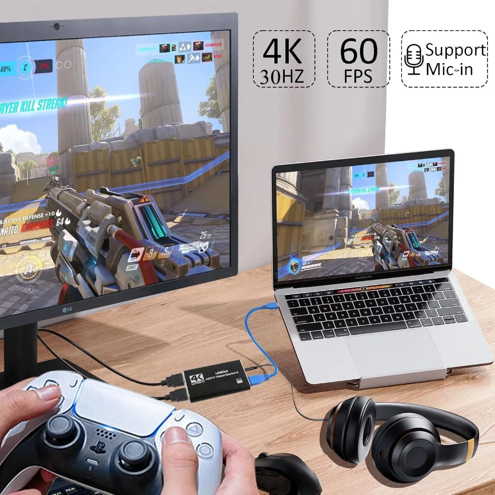 4K Capture Card for Streaming Recording HDMI Video Capture Device with USB 3.0 1