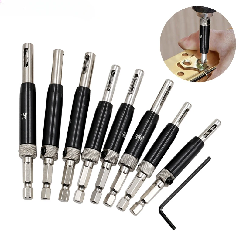 8pcs 4PCs Self Centering Hinge Drill Bits Woodworking Door Window Hinge Drill Bit Positioning Hole Opener