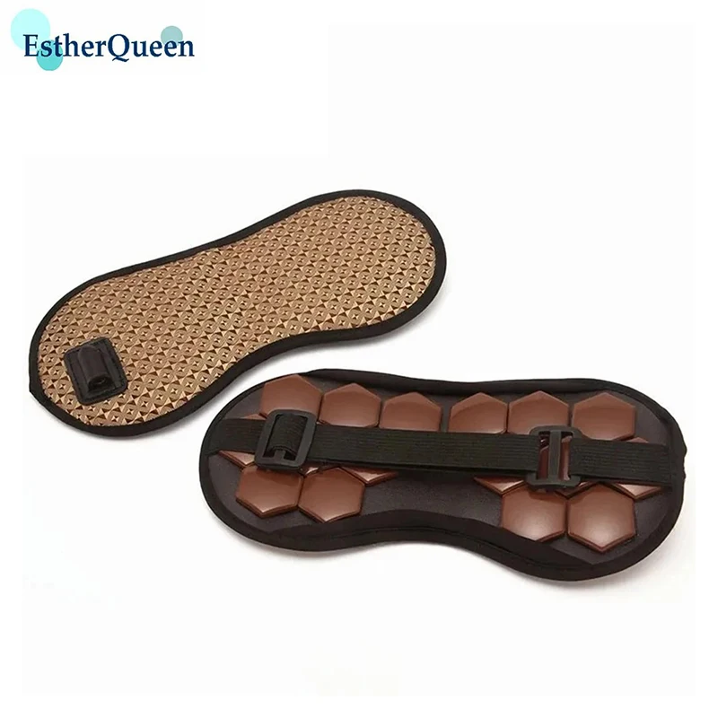 EstherQueen Eye Mask Tourmaline Eye Massager Electric Jade Stone Heat Therapy Germanium Infrared Relaxation Health care relax heated tourmaline germanium stone massage mat korea jade mattress heating massager health tourmaline mattress