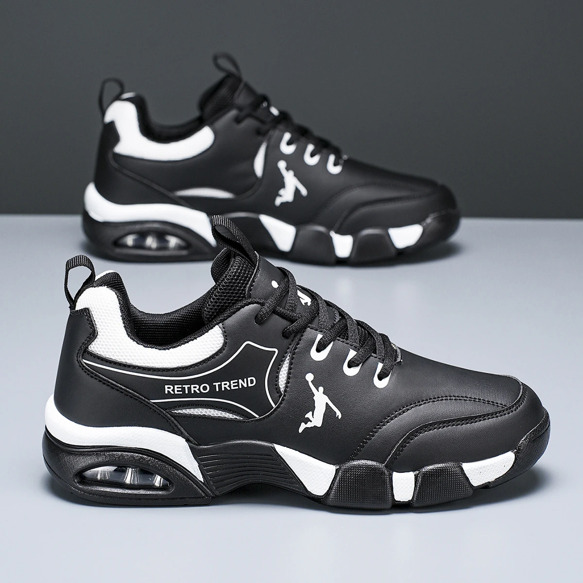 Men's Casual Sneakers, Solid Color Height-Increasing Lightweight Cushioning Air-Cushion Running Shoes, Stylish Thick-Soled Casual Sneakers, Suitable for Daily Life, Jogging, Training, Hiking, Suitable for All Seasons