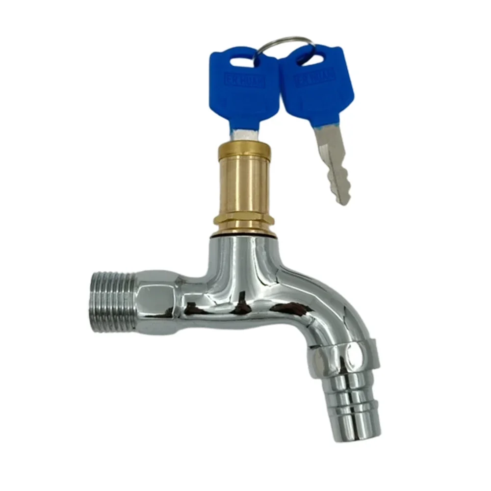 Anti-theft Faucet Water Tap 1/2 "male Thread Metal Rotary Switch Alloy Faucet Bibcock Kitchen Outdoor Garden Lock Key water tap faucet garden bibcocks