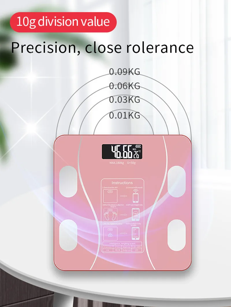 Smart Bluetooth weight scale multi-functional human electronic scale home  professional fat measurement height weight