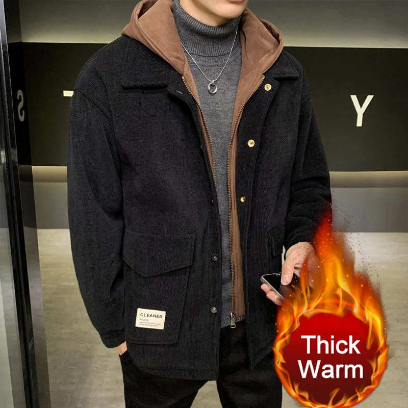 

High Quality Personalized Autumn Casual Coat Men's Fashion Versatile High Street Men's Jacket Solid Color Fake Two Pieces Coat