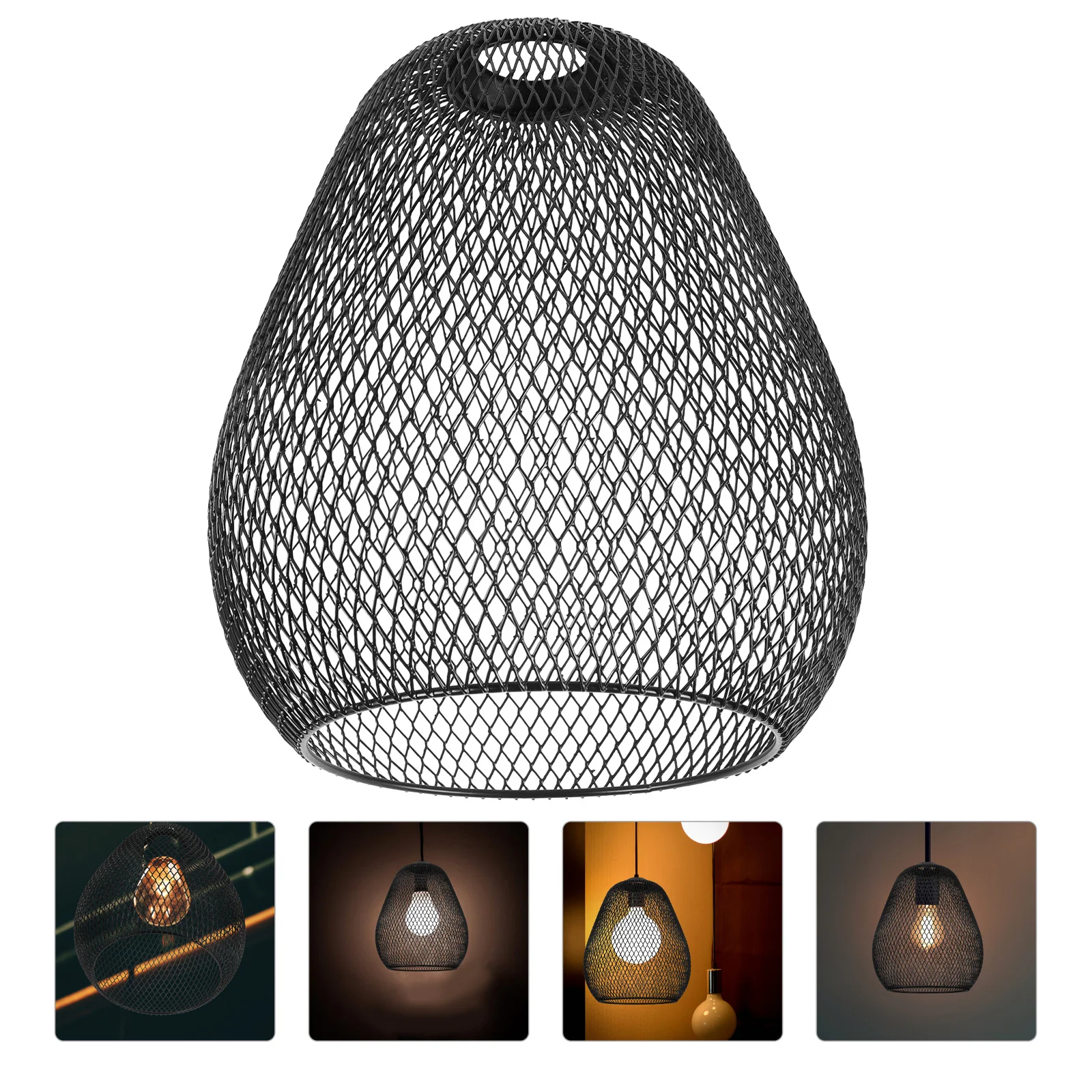

Wrought Iron Hollow Lampshade Black Chandelier Shades Pendant Light Hanging Shield Replacement Office Ceiling Fan