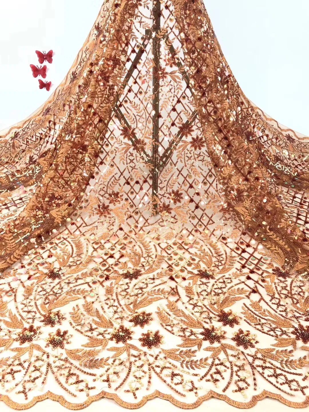 

5 yard Swiss lace fabric 2021 latest heavy beaded embroidery African cotton fabrics Swiss voile lace popular Dubai style
