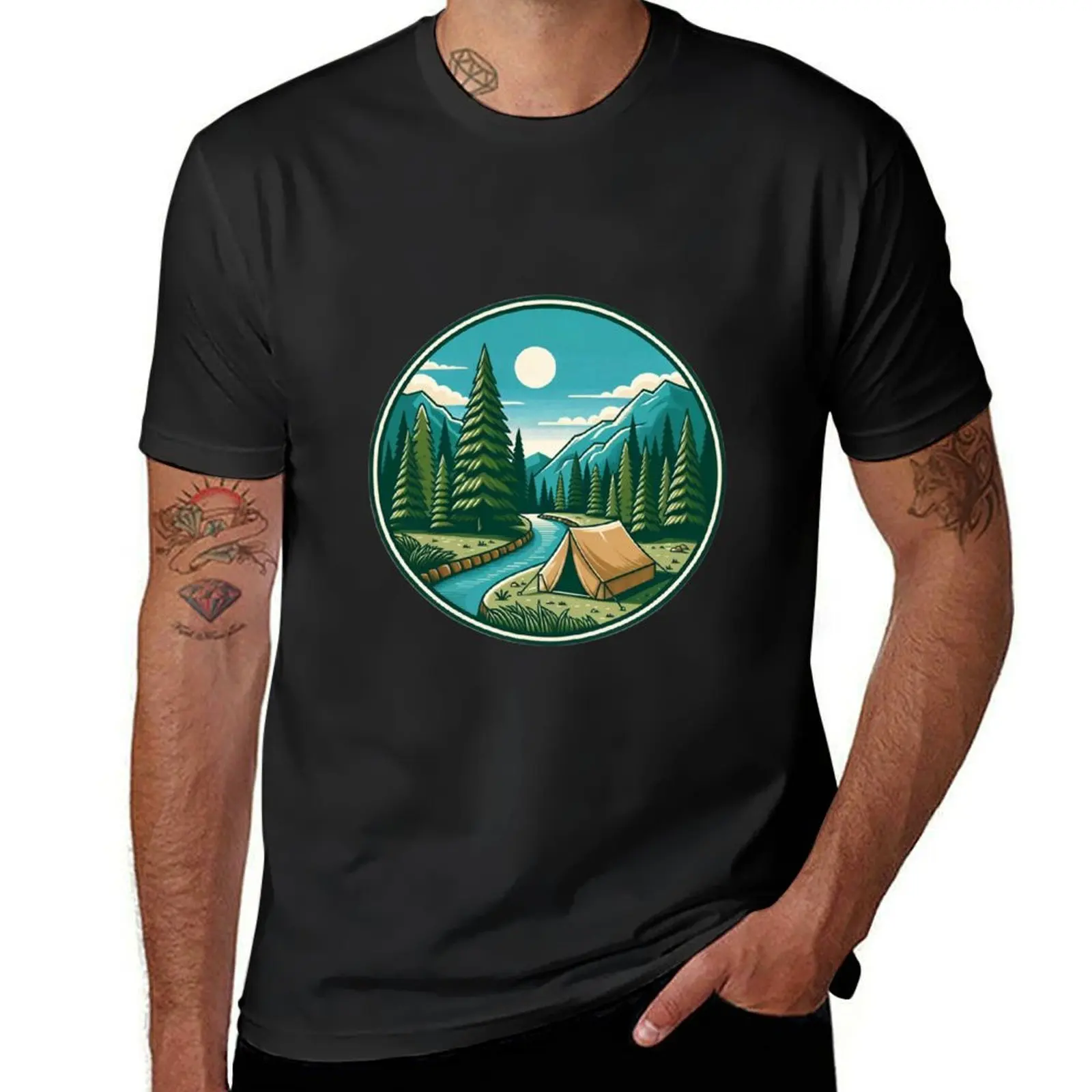 

Camp by the river & Traveling T-Shirt blanks customizeds graphics mens big and tall t shirts