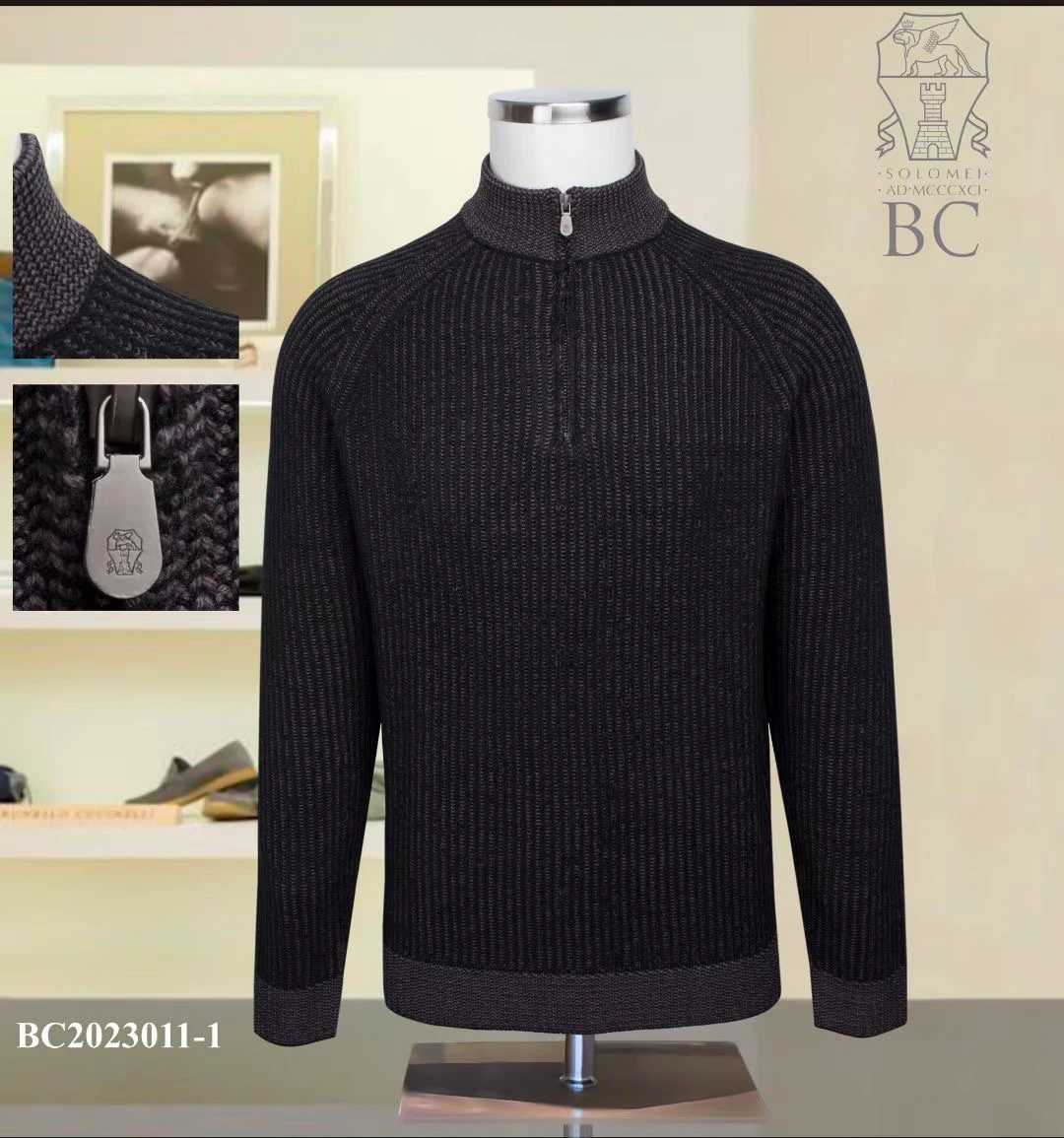 

BILLIONAIRE OECHSLI Sweater cashmere men's 2022 Autumn Winter new warm thick zipper comfortable high quality Casual M-4XL