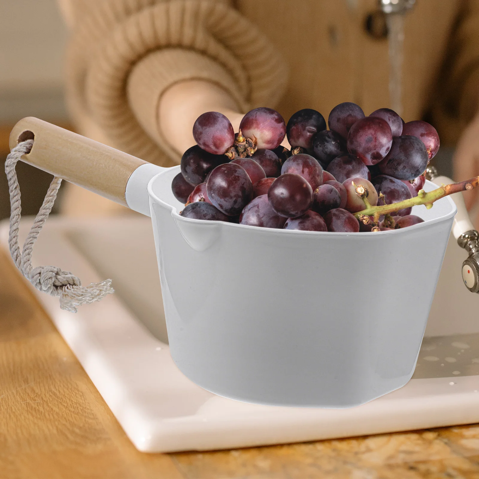 2 Pcs Ladle Home Accessories Water Spoon Scoops Shampoo Dipper Household Kitchenware Wooden Handle Baby
